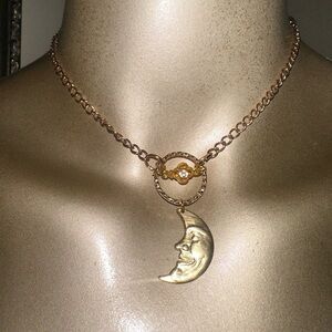 Gold Crescent Moon Necklace